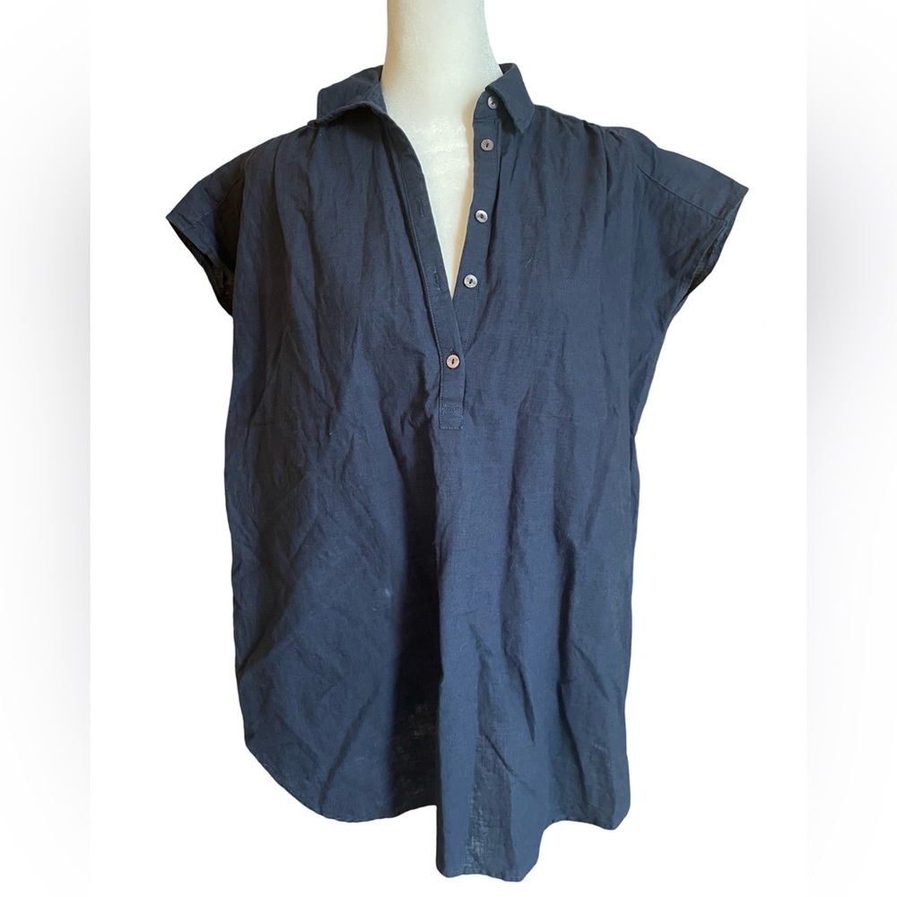 Milano Italy linen blue tunic EU 38 or size ~8